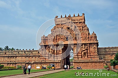 Brihadeeswara Temple Entrance II, Thanjavur Editorial Stock Photo