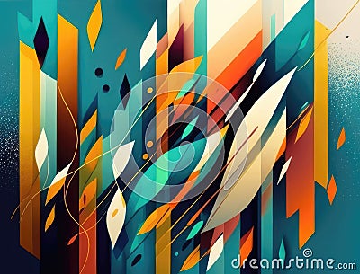 A brilliant array of textures and patterns blur together in an absorbing and vivid image. AI generation Stock Photo