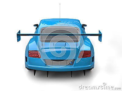 Brilliant blue modern sports car - back view Stock Photo