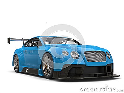 Brilliant blue modern sports car - beauty shot Stock Photo