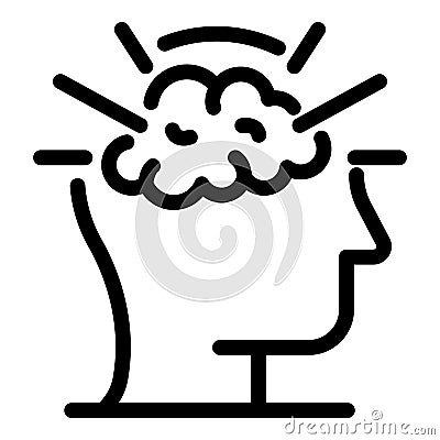 Brilliant brain icon, outline style Vector Illustration