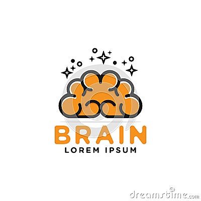 Brilliant brain logo design illustration logotype modern vector template Vector Illustration