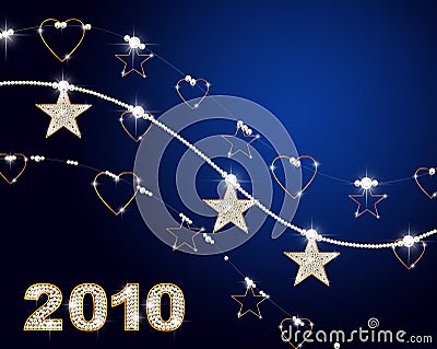 Brilliant chains with a golden stars Stock Photo