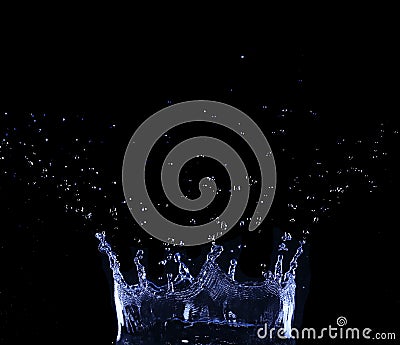 brilliant drops transparent water on black Stock Photo