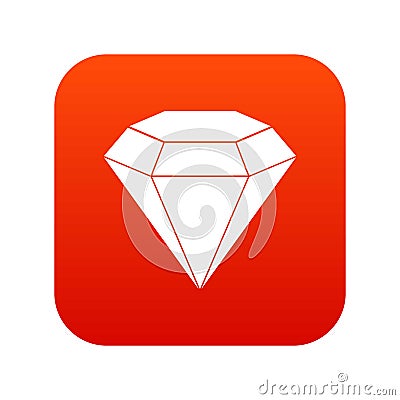 Brilliant gemstone icon digital red Vector Illustration