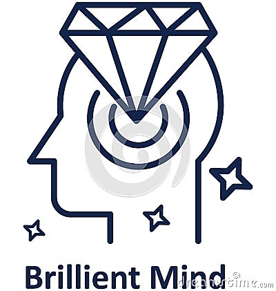 Brilliant mind Isolated Vector icon that can easily modified or edit. Brilliant mind Isolated Vector icon that can easily modifie Vector Illustration
