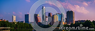 Brilliant Once in a lifetime Austin Skyline Cityscape Panorama Stock Photo