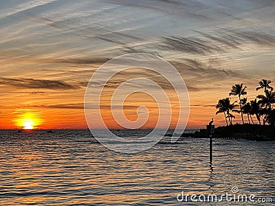 Brilliant sunset southwest Florida Gulf of Mexico Stock Photo