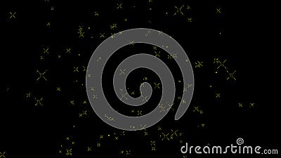 Brilliant stars in the moonlight. Scientific study of worlds. 3D. 4K. Isolated black background Stock Photo