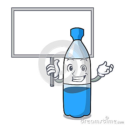 Bring board water bottle character cartoon Vector Illustration