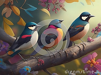Wings of Wonder: Stunning Bird Print to Enchant Your Space Stock Photo