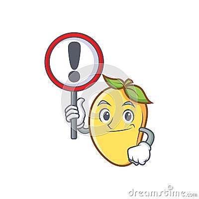 Bring sign mango character cartoon mascot Vector Illustration