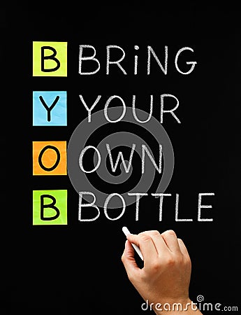 Bring Your Own Bottle Stock Photo