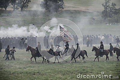 Bringing the flag forward Editorial Stock Photo