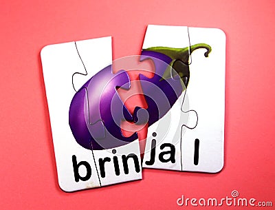 Brinjal in puzzle Stock Photo