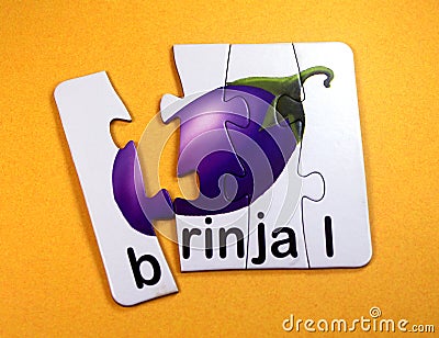 Brinjal in puzzle Stock Photo