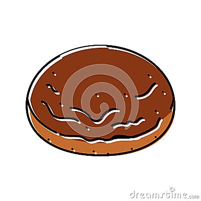 brioche bun food meal color icon vector illustration Cartoon Illustration