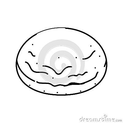 brioche bun food meal line icon vector illustration Cartoon Illustration