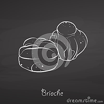 Brioche food sketch on chalkboard Vector Illustration