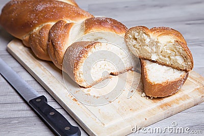 Brioche. Fresh homemade bread. Traditional French baking. Stock Photo