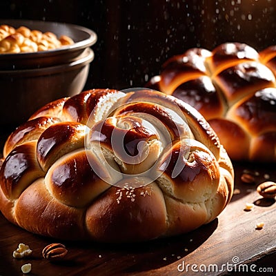 brioche freshly baked bread, food staple for meals Stock Photo