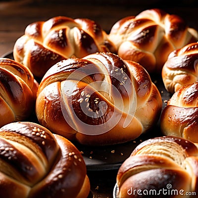 brioche freshly baked bread, food staple for meals Stock Photo