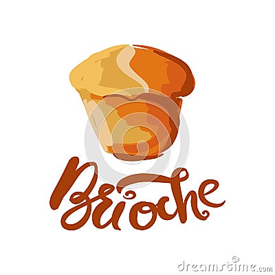 Brioche illustration for menu, cards, patterns, wallpaper. Brioche logo Vector Illustration