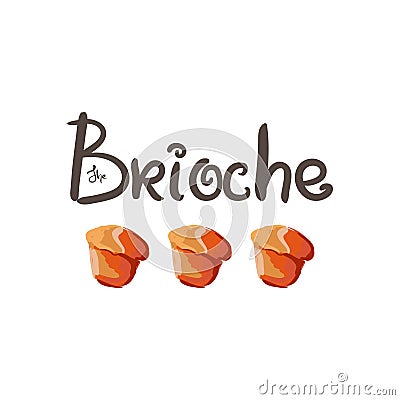 Brioche illustration for menu, cards, patterns, wallpaper. Brioche logo Vector Illustration