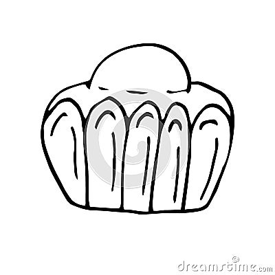 Brioche, vector illustration, hand drawing, sketch Vector Illustration