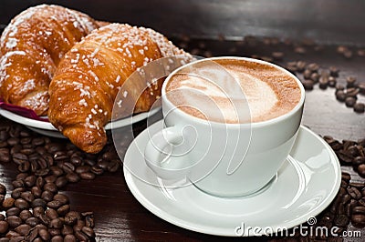 Brioches e cappuccino Stock Photo