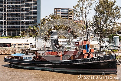 Old Forceful steamboat at maritime museum, Brisbane Australia. Editorial Stock Photo