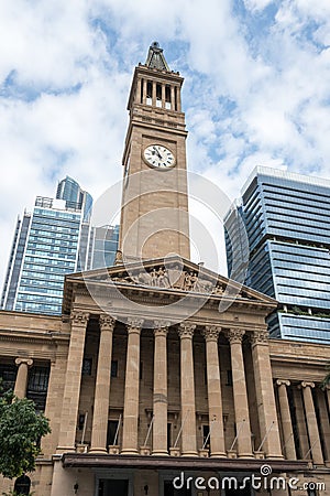 Brisbane City Hall Clock Tower in Australia Stock Photo