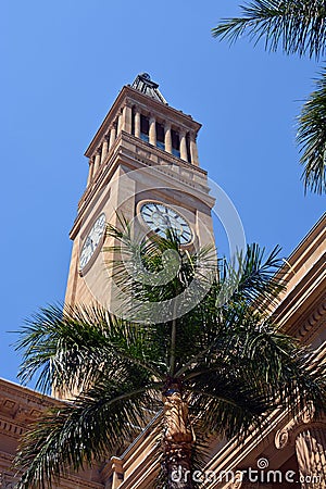 Brisbane City Hall & Tower Detail, Queenland Australia Stock Photo