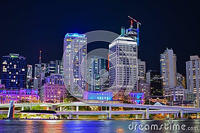 Brisbane city night life Editorial Stock Photo