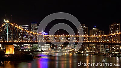Brisbane city night scape Stock Photo