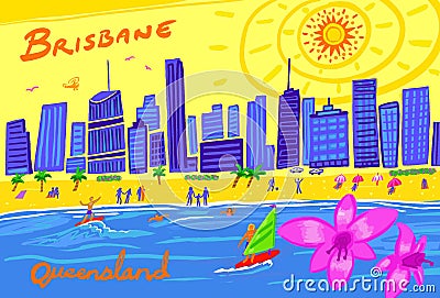 Brisbane Cartoon Illustration