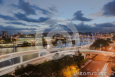 Brisbane night lights. Editorial Stock Photo