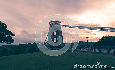 Bristol Clifton Suspension Bridge at Golden Hour C Stock Photo