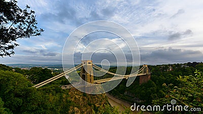 Bristol Clifton Suspension Bridge at Golden Hour D Stock Photo