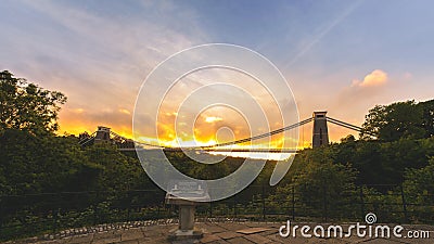 Bristol Clifton Suspension Bridge at Golden Hour F Stock Photo