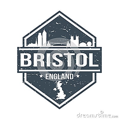 Bristol England Travel Stamp Icon Skyline City Design Tourism Seal Vector. Vector Illustration