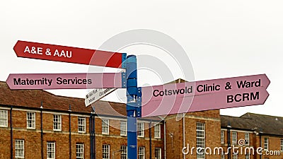 Bristol Southmead Hospital Direction Sign B Editorial Stock Photo