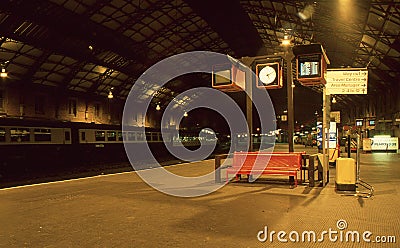 Bristol temple meads railway station at night 1991 Editorial Stock Photo