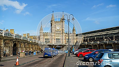 Bristol Temple Meads raiway and bus station, designed by the British engineer Isambard Kingdom Brunel, October 15, 2017 Editorial Stock Photo