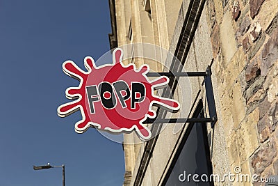 Bristol, UK, 23rd February 2019, Shop Sign for FOPP Editorial Stock Photo