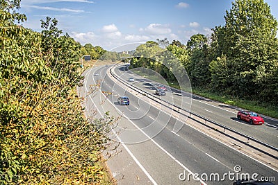 Bristol, UK - September 15, 2023: M32 motorway with traffic Editorial Stock Photo