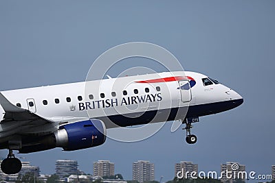 British Airways plane taking off, close-up Editorial Stock Photo