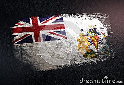 British Antarctic Territory Flag Made of Metallic Brush Paint on Stock Photo