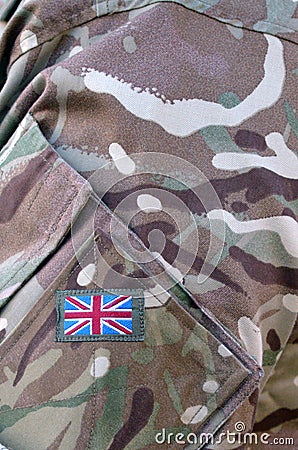 British Army soldier camouflage uniform Stock Photo