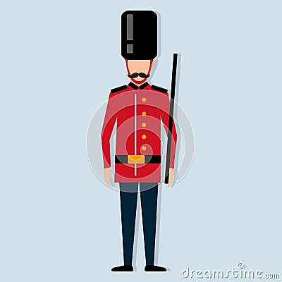 British army soldier isolated vector illustration Cartoon Illustration